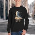 Night Owl Book Club Crescent Moon Late Night Reading Youth Crewneck Sweatshirt Night Owl Book Club Crescent Moon Late Night Reading Youth Crewneck Sweatshirt