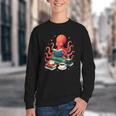 Octopus Reading Books Tea Coffee Youth Crewneck Sweatshirt