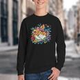 Open Book With Colorful Floral Reading Magic Youth Crewneck Sweatshirt