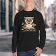 Owl Reading A Book Perched On A Branch Bookworm Youth Crewneck Sweatshirt