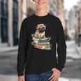 Pug Dog Reading Book Coffee Read Books Be Kind Stay Weird Youth Crewneck Sweatshirt