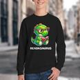 Readasaurus Reading Dinosaur Book Reader Bookworm Youth Crewneck Sweatshirt