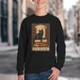 The Reader Cat Book Reading Halloween Tarot Card Youth Crewneck Sweatshirt
