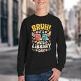 Reading Book Lover School Librarian Bruh It's Library Day Youth Crewneck Sweatshirt