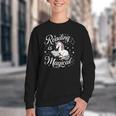 Reading Is Magical Unicorn Book Lover Fantasy Kids Youth Crewneck Sweatshirt