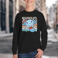 Readsolotl Blue Kawaii Axolotl Book Lover Reading Retro Youth Crewneck Sweatshirt