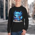 Readsolotl Blue Kawaii Axolotl Book Lover Reading Youth Crewneck Sweatshirt