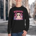 Readsolotl Pink Kawaii Axolotl Book Lover Reading Youth Crewneck Sweatshirt