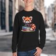 Red Panda Books Lover Reading Bookworm Youth Crewneck Sweatshirt