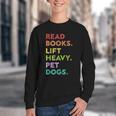 Retro Read Books Lift Heavy Pet Dogs Gym Book Lover Youth Crewneck Sweatshirt