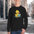 Rubber Duck Reading Book Reader Books Rubber Duckie Youth Crewneck Sweatshirt