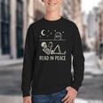 Skeleton Read In Peace Halloween Book Graphic Bookish Youth Crewneck Sweatshirt Skeleton Read In Peace Halloween Book Graphic Bookish Youth Crewneck Sweatshirt