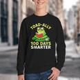 Toad-Ally 100 Days Smarter Frog Reading Book 100 School Day Youth Crewneck Sweatshirt