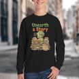 Unearth a Story Triceratops Dinosaur Reading Books Cute Dino Youth Crewneck Sweatshirt Unearth a Story Triceratops Dinosaur Reading Books Cute Dino Youth Crewneck Sweatshirt