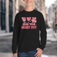 Valentine Day Book Read Your Heart Out Lovers Teacher Kids Youth Crewneck Sweatshirt