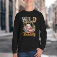 Wild About Reading Books Reader Lover Funny Teacher Animals For Men Women Kids Youth Crewneck Sweatshirt