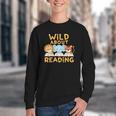 Wild About Reading Cute Animal Book Lover Kids Youth Crewneck Sweatshirt