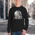 Wolf Reading Book Librarian Library Wolves Youth Crewneck Sweatshirt