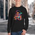 Woman Reading Book Lover Geometric Girl Afro History Youth Crewneck Sweatshirt