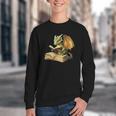 Women's Dragon Bookworm Reading Book Graphic Youth Crewneck Sweatshirt Women's Dragon Bookworm Reading Book Graphic Youth Crewneck Sweatshirt