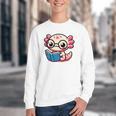 Adorable Book Lover Axolotl With Reading Glasses Cute Youth Crewneck Sweatshirt