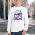 Adorable Book Lover Yeti With Reading Glasses Cute Youth Crewneck Sweatshirt Adorable Book Lover Yeti With Reading Glasses Cute Youth Crewneck Sweatshirt