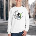 Astronaut Reading Book To Alien Moon Space Astronomy Youth Crewneck Sweatshirt