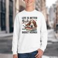 Basset Hound Dog Breed Life Is Better With Books And a For Men Women Girls Kids Youth Crewneck Sweatshirt