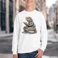 Bearded Dragon Reading Books Matching Bookworm Librarian Youth Crewneck Sweatshirt