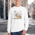 Book Flowers And Butterfly Beautiful Reading Reader Graphic Youth Crewneck Sweatshirt
