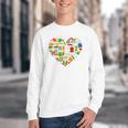 Book Lover Librarian Books Heart Valentine Youth Crewneck Sweatshirt Book Lover Librarian Books Heart Valentine Youth Crewneck Sweatshirt