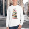 Book Stack With Flowers Reading Lover Bookish Youth Crewneck Sweatshirt