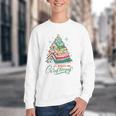 All Booked For Christmas Book Xmas Tree Lights Reading Girly Youth Crewneck Sweatshirt