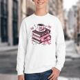 All Booked For Valentine's Teacher Coquette Bow Coffee Book Youth Crewneck Sweatshirt