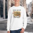 Books Are My Therapy Vintage Book Lover Daisy Art Youth Crewneck Sweatshirt
