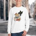 Cat And Books Flowers Reading Club Cat Lover Bookworm Youth Crewneck Sweatshirt