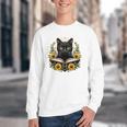 Cat For Women Book Lover Cute Cat And Book Youth Crewneck Sweatshirt