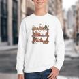 Christmas Cats Bookshelf Gingerbread Youth Crewneck Sweatshirt