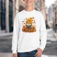 Cute Autumn Gnome Reading Pumpkin Book Lover Youth Crewneck Sweatshirt