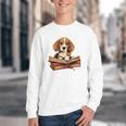 Cute Dog Beagle Reading Book Youth Crewneck Sweatshirt