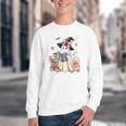 Cute Ghost Reading Book Librarian Book Lover Youth Crewneck Sweatshirt