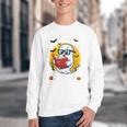 Cute Ghost Reading Book Retro Halloween Librarian Youth Crewneck Sweatshirt