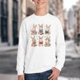 Cute Teacher Bunny Rabbit Reading Easter Bunnies Book Lovers Youth Crewneck Sweatshirt