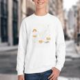 Dead Set On Reading Skeleton Halloween Book Lover Youth Crewneck Sweatshirt
