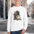 Dog Book Flower Youth Crewneck Sweatshirt