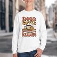 Dogs Coffee Reading Book Lover Youth Crewneck Sweatshirt
