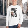 Easily Distracted By Cats And Books Lovers Reading Youth Crewneck Sweatshirt