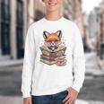 Fox Read Books Be Kind Stay Weird Reader Cute Nerd Bookworm Youth Crewneck Sweatshirt