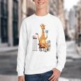 Giraffe Reading Tea Books Coffee Book Lover Graphic Youth Crewneck Sweatshirt