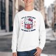It's a Good Day To Read a Book Cute Cat Book Day Girls Boys Youth Crewneck Sweatshirt